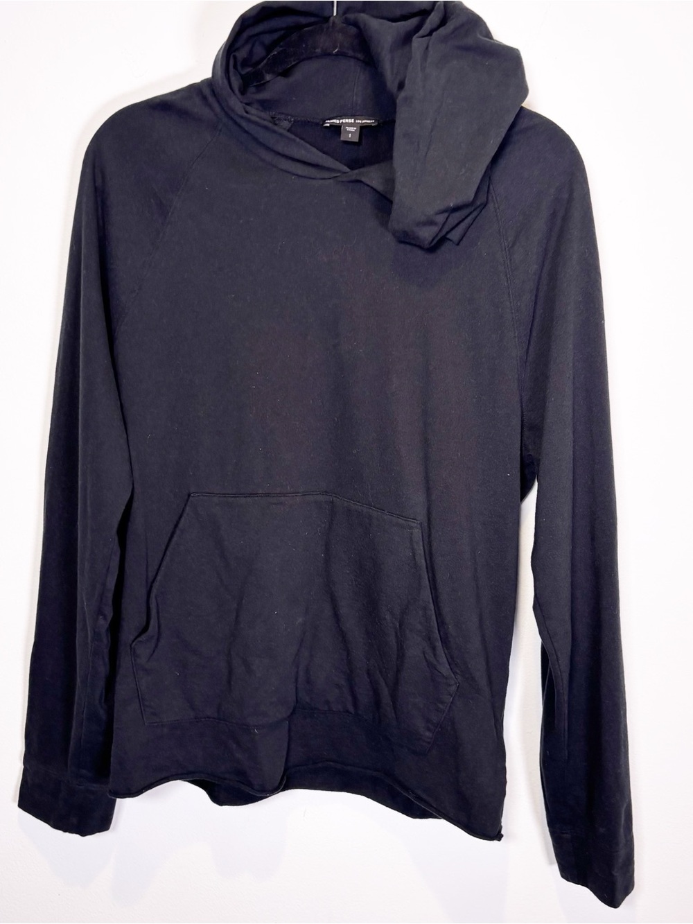 James Perse Black Cotton Pullover Hoodie